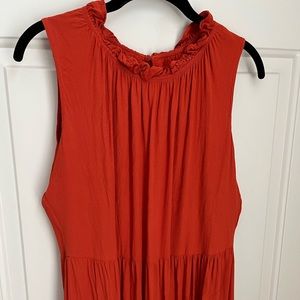 Calvin Klein Sleeveless Midi Dress Size 14 Orange